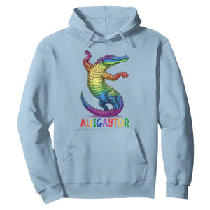 Alligaytor LGBTQ Pride Graphic Hoodie Queer Reptile Lovers TS12 Light Blue Print Your Wear
