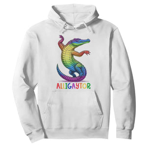Alligaytor LGBTQ Pride Graphic Hoodie Queer Reptile Lovers TS12 White Print Your Wear