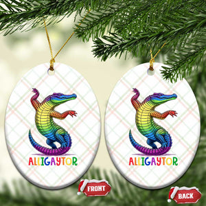 Alligaytor LGBTQ Pride Graphic Ceramic Ornament Queer Reptile Lovers