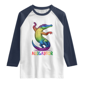 Alligaytor LGBTQ Pride Graphic Raglan Shirt Queer Reptile Lovers
