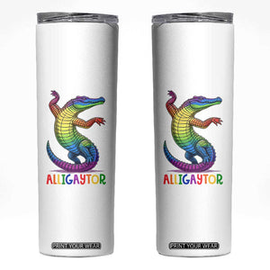 Alligaytor LGBTQ Pride Graphic Skinny Tumbler Queer Reptile Lovers TS12 White Print Your Wear