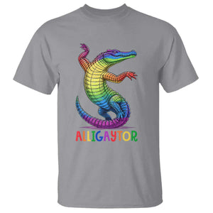 Alligaytor LGBTQ Pride Graphic T Shirt Queer Reptile Lovers TS12 Sport Gray Print Your Wear