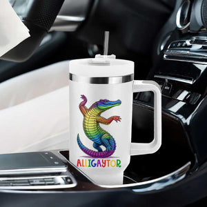 Alligaytor LGBTQ Pride Graphic Tumbler With Handle Queer Reptile Lovers