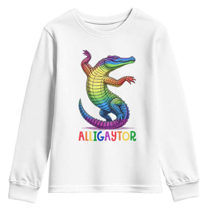 Alligaytor LGBTQ Pride Graphic Youth Sweatshirt Queer Reptile Lovers