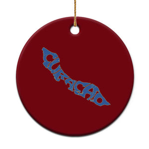 Curacao Flag Map Pride Ceramic Ornament Proud Curacaoan Heritage Gift