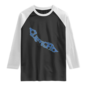 Curacao Flag Map Pride Raglan Shirt Proud Curacaoan Heritage Gift