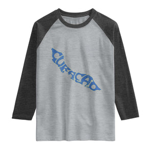 Curacao Flag Map Pride Raglan Shirt Proud Curacaoan Heritage Gift