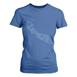 Curacao Flag Map Pride T Shirt For Women Proud Curacaoan Heritage Gift
