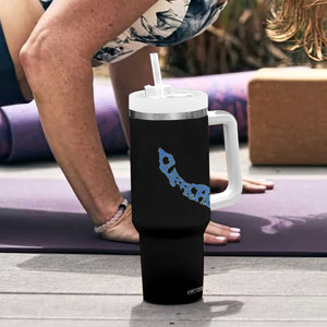 Curacao Flag Map Pride Tumbler With Handle Proud Curacaoan Heritage Gift