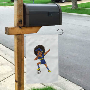 Funny Curacao Soccer Girl Garden Flag Dabbing Football Fan Gift