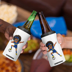Funny Curacao Soccer Girl 4 in 1 Can Cooler Tumbler Dabbing Football Fan Gift