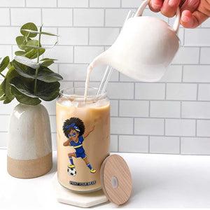 Funny Curacao Soccer Girl Glass Can Dabbing Football Fan Gift