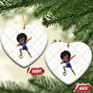 Funny Curacao Soccer Girl Ceramic Ornament Dabbing Football Fan Gift