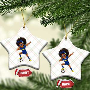 Funny Curacao Soccer Girl Ceramic Ornament Dabbing Football Fan Gift
