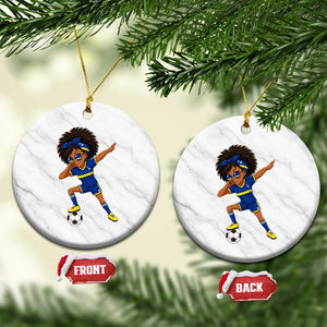Funny Curacao Soccer Girl Ceramic Ornament Dabbing Football Fan Gift