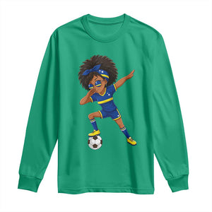Funny Curacao Soccer Girl Long Sleeve Shirt Dabbing Football Fan Gift