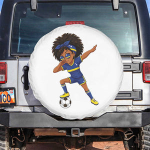 Funny Curacao Soccer Girl Spare Tire Cover Dabbing Football Fan Gift