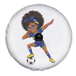 Funny Curacao Soccer Girl Spare Tire Cover Dabbing Football Fan Gift