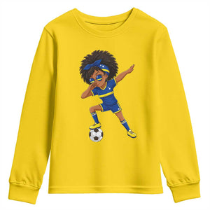 Funny Curacao Soccer Girl Youth Sweatshirt Dabbing Football Fan Gift