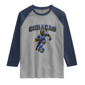 Funny Curacao Bird Soccer Lover Raglan Shirt Caribbean Island Gift