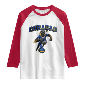Funny Curacao Bird Soccer Lover Raglan Shirt Caribbean Island Gift