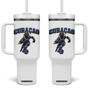 Funny Curacao Bird Soccer Lover Tumbler With Handle Caribbean Island Gift