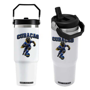 Funny Curacao Bird Soccer Lover Flip Straw Tumbler Caribbean Island Gift
