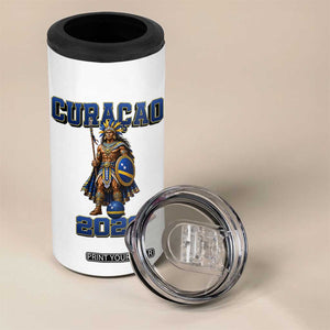 Curacao Warrior Football Fan 4 in 1 Can Cooler Tumbler Proud Island Game Day Gift