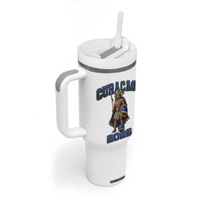 Curacao Warrior Football Fan Tumbler With Handle Proud Island Game Day Gift