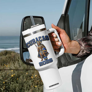 Curacao Warrior Football Fan Tumbler With Handle Proud Island Game Day Gift
