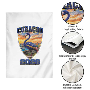 Funny Curacao Flamingo Soccer Lover Garden Flag Caribbean Island Gift