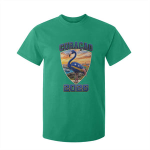 Funny Curacao Flamingo Soccer Lover T Shirt For Kid Caribbean Island Gift
