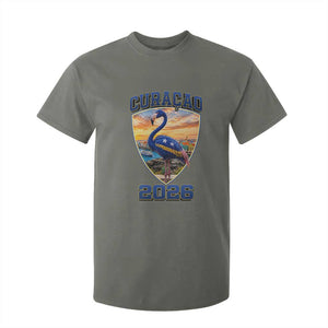 Funny Curacao Flamingo Soccer Lover T Shirt For Kid Caribbean Island Gift