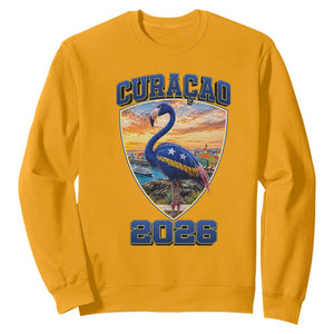 Funny Curacao Flamingo Soccer Lover Sweatshirt Caribbean Island Gift
