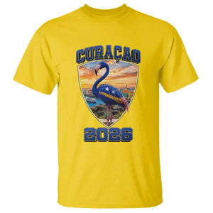Funny Curacao Flamingo Soccer Lover T Shirt Caribbean Island Gift