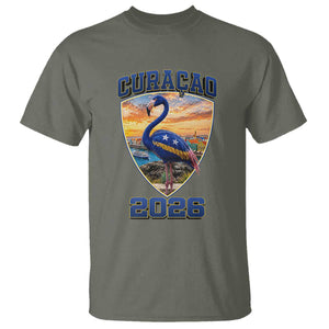 Funny Curacao Flamingo Soccer Lover T Shirt Caribbean Island Gift