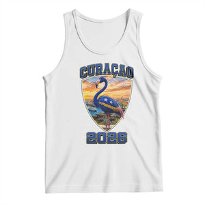 Funny Curacao Flamingo Soccer Lover Tank Top Caribbean Island Gift