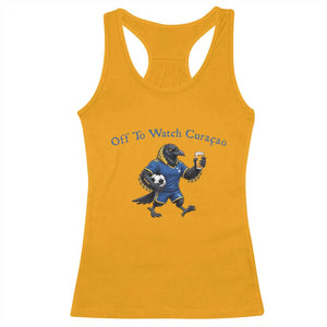 Funny Curacao Bird Soccer Fan Gift Racerback Tank Top Off To Watch Curaçao