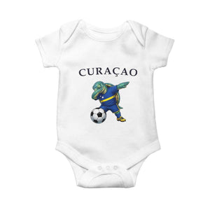 Funny Dabbing Sea Turtle Curaçao Soccer Fan Baby Onesie Caribbean Pride Graphic