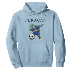Funny Dabbing Sea Turtle Curaçao Soccer Fan Hoodie Caribbean Pride Graphic