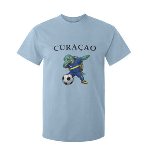 Funny Dabbing Sea Turtle Curaçao Soccer Fan T Shirt For Kid Caribbean Pride Graphic