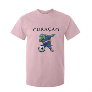 Funny Dabbing Sea Turtle Curaçao Soccer Fan T Shirt For Kid Caribbean Pride Graphic