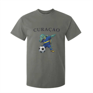 Funny Dabbing Sea Turtle Curaçao Soccer Fan T Shirt For Kid Caribbean Pride Graphic