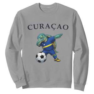 Funny Dabbing Sea Turtle Curaçao Soccer Fan Sweatshirt Caribbean Pride Graphic
