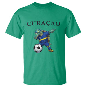 Funny Dabbing Sea Turtle Curaçao Soccer Fan T Shirt Caribbean Pride Graphic