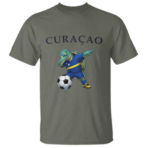 Funny Dabbing Sea Turtle Curaçao Soccer Fan T Shirt Caribbean Pride Graphic