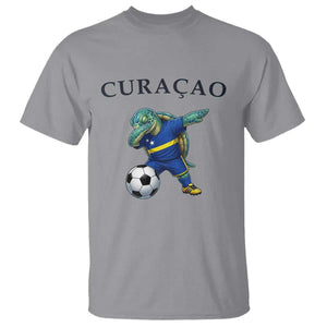 Funny Dabbing Sea Turtle Curaçao Soccer Fan T Shirt Caribbean Pride Graphic