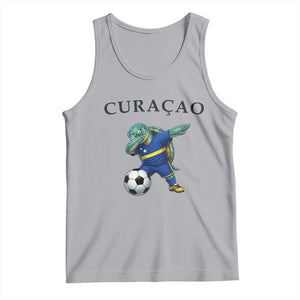 Funny Dabbing Sea Turtle Curaçao Soccer Fan Tank Top Caribbean Pride Graphic