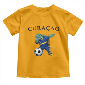 Funny Dabbing Sea Turtle Curaçao Soccer Fan Toddler T Shirt Caribbean Pride Graphic