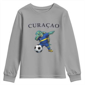 Funny Dabbing Sea Turtle Curaçao Soccer Fan Youth Sweatshirt Caribbean Pride Graphic